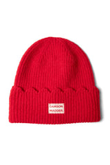 Cold Weather Accessories | Women Damson Madder Scalloped Edge Beanie - Red