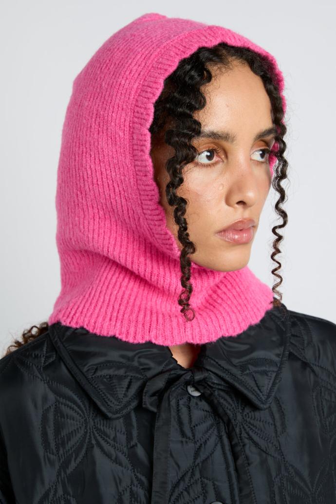 Cold Weather Accessories | Women Damson Madder Scalloped Edge Hood In Pink