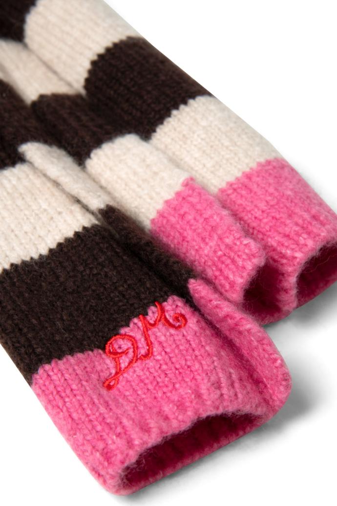 Cold Weather Accessories | Women Damson Madder Skinny Stripe Scarf In Choc &amp; Ecru