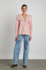 Denim | Women Damson Madder Babysitter Jean - Embroidered Bow