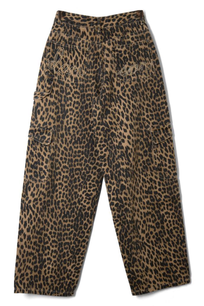 Denim | Women Damson Madder Cargo Jeans - Leopard