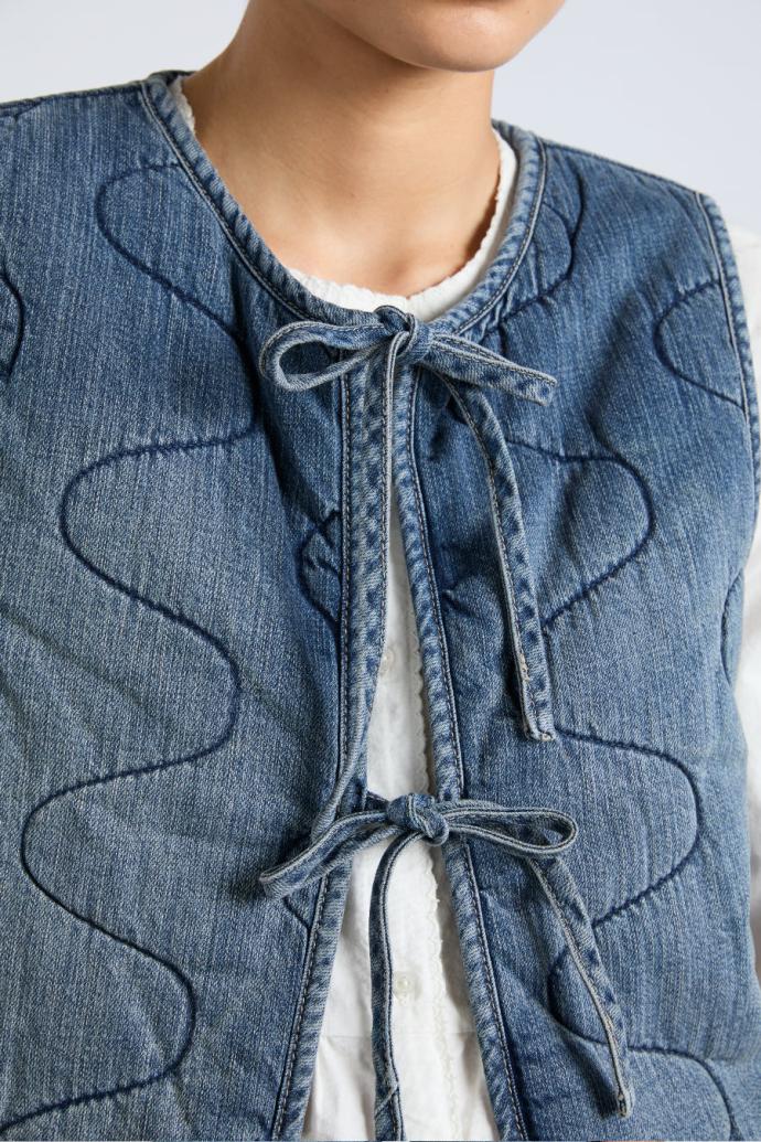 Denim | Women Damson Madder Denim Tilly Gilet- Vintage Wash