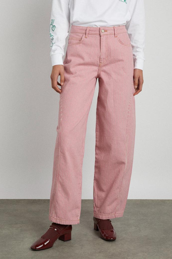 Denim | Women Damson Madder Dion Jean - Pink Stripe