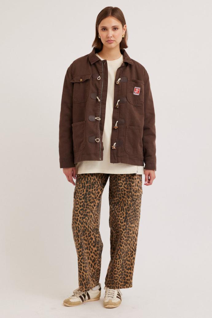 Denim | Women Damson Madder Dion Workwear Borg Shacket - Chocolate