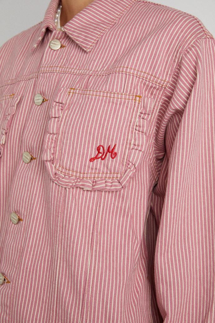Denim | Women Damson Madder Frilly Fin Jacket - Pink Stripe