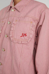 Denim | Women Damson Madder Frilly Fin Jacket - Pink Stripe