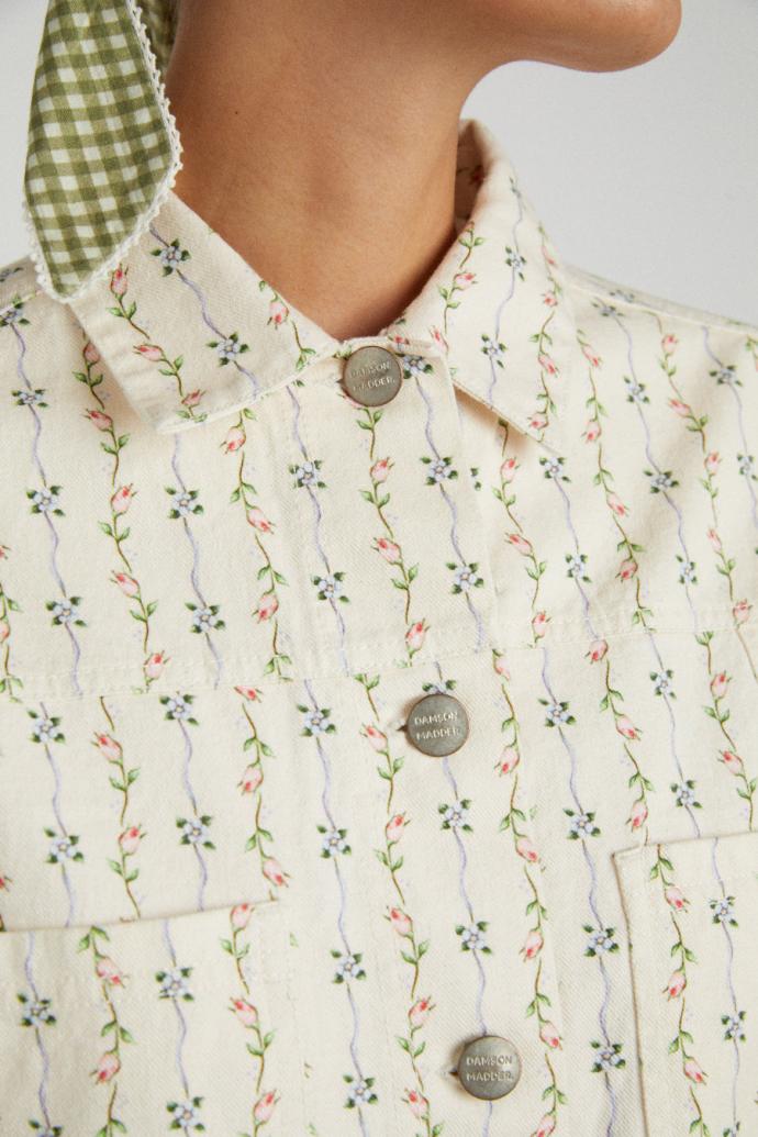 Denim | Women Damson Madder Goodnature Denim Shacket - Floral Stripe