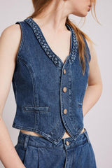 Denim | Women Damson Madder Isla Denim Waistcoat - Vintage Wash