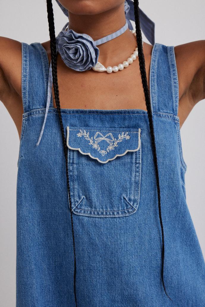 Denim | Women Damson Madder Nancy Mini Dress - Organic Denim