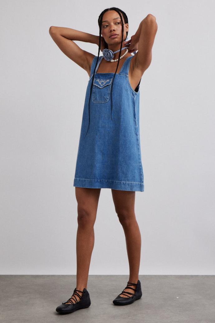 Denim | Women Damson Madder Nancy Mini Dress - Organic Denim