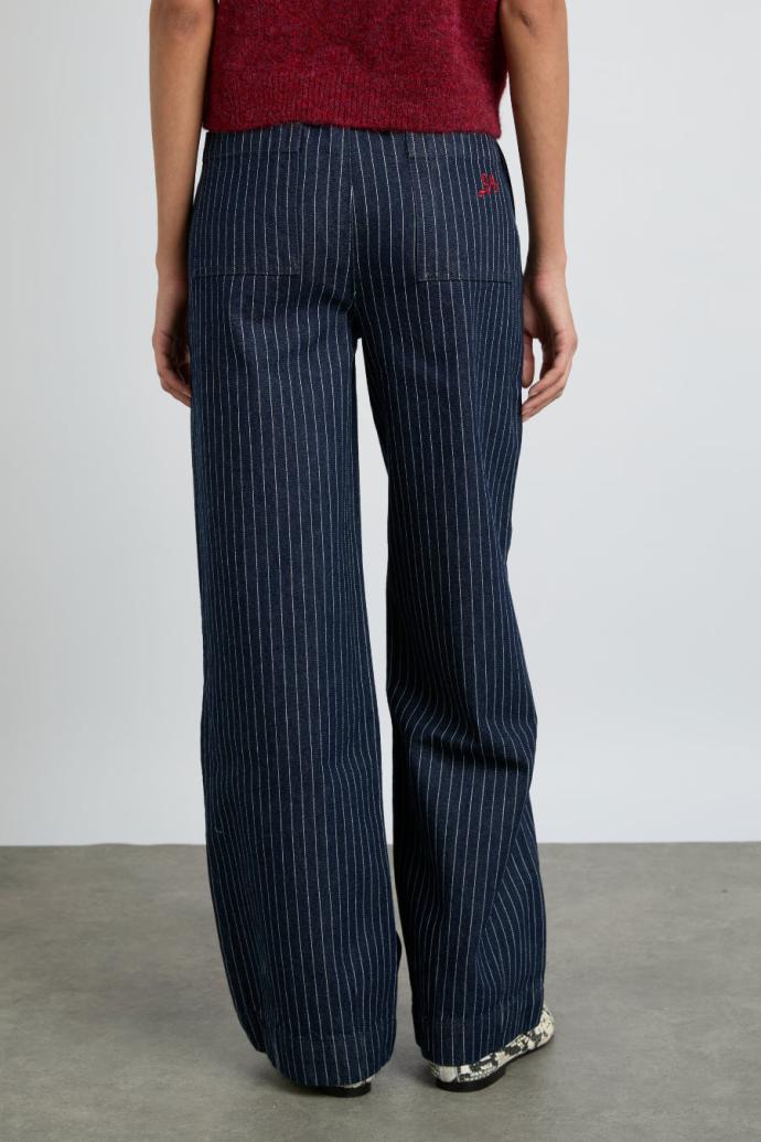 Denim | Women Damson Madder Rafe Jeans - Navy Pin Stripe