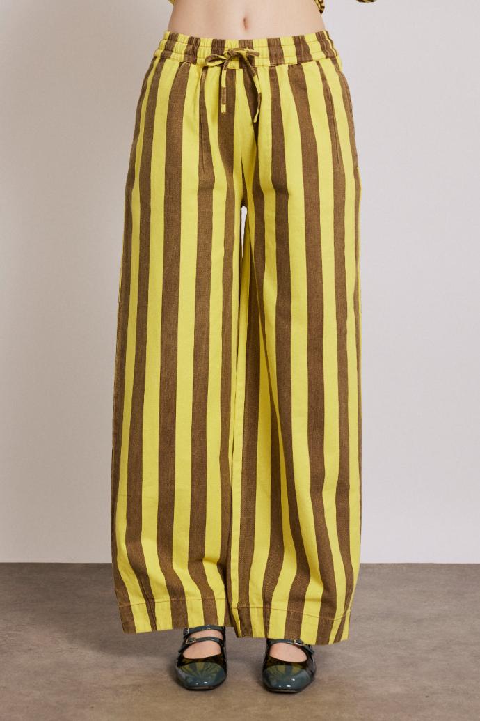 Denim | Women Damson Madder Rafe Pants - Yellow Choc Stripe