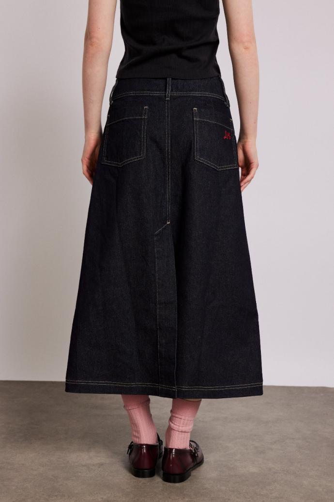 Denim | Women Damson Madder Raye Denim Skirt - Dark Indigo