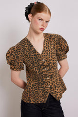 Denim | Women Damson Madder Shell Denim Top - Leopard
