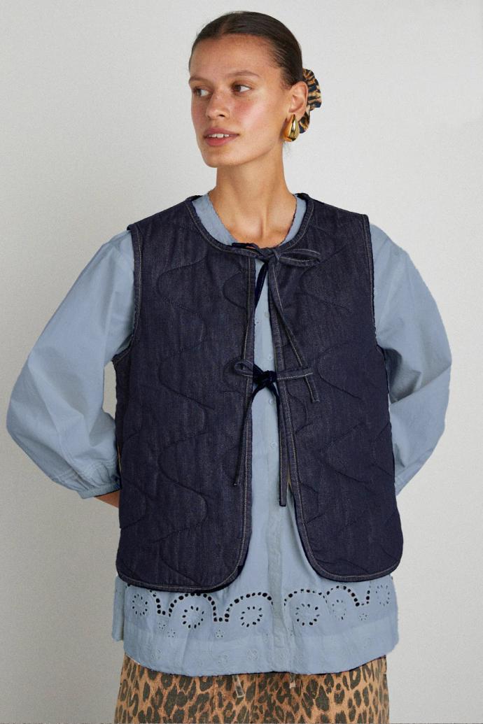 Denim | Women Damson Madder Tilly Gilet - Indigo Organic Denim