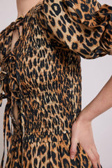 Dresses | Women Damson Madder Bluebelle Shirred Mini Dress - Leopard