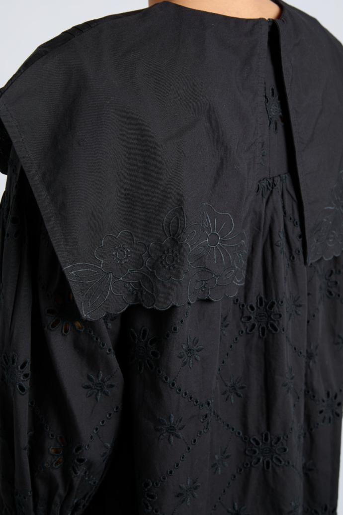 Dresses | Women Damson Madder Clementine Embroidered Collared Mini Dress - Black