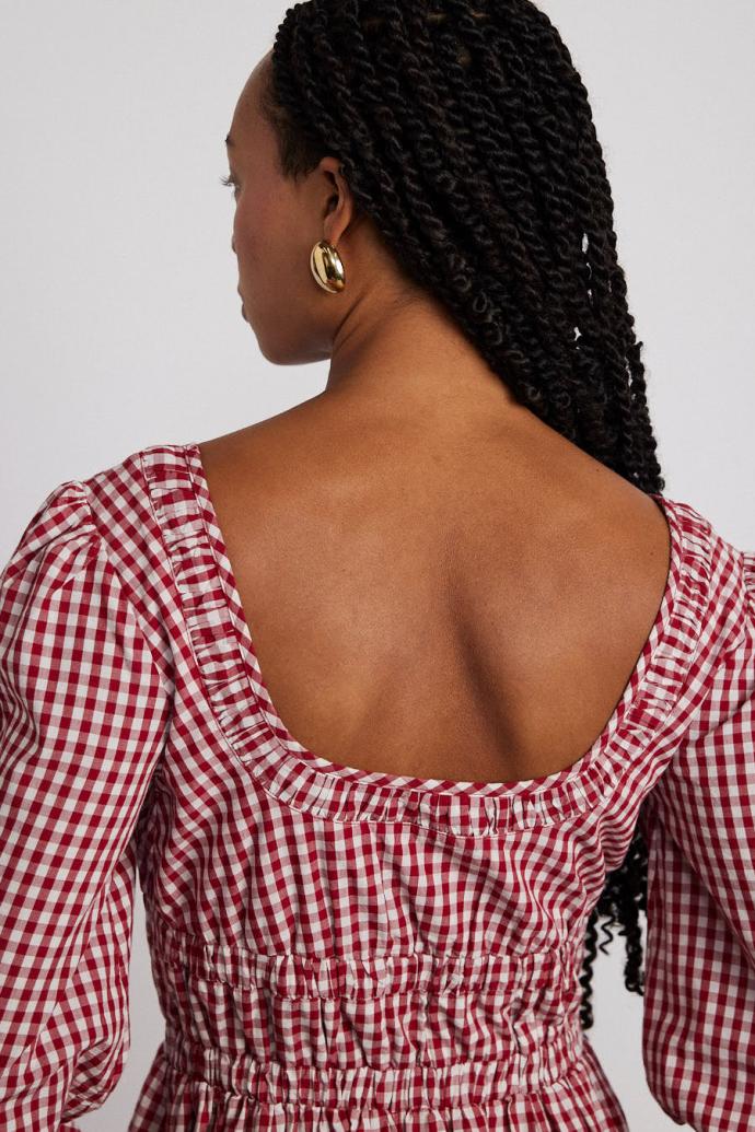 Dresses | Women Damson Madder Dakota Bow Midi Dress - Red Gingham