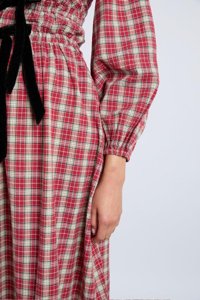 Dresses | Women Damson Madder Dakota Bow Midi Dress - Tartan