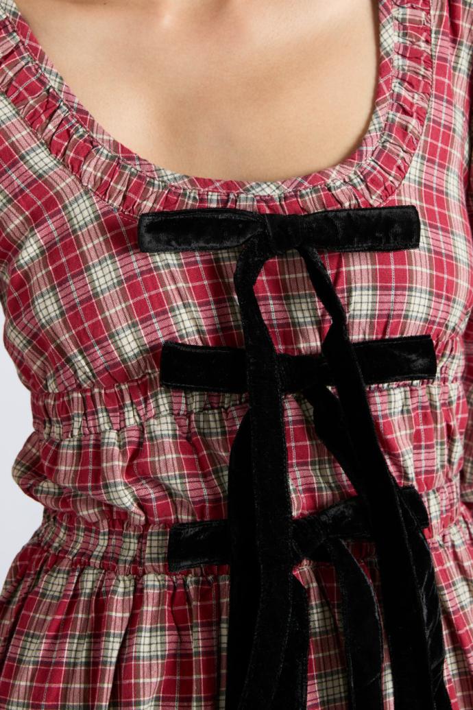 Dresses | Women Damson Madder Dakota Bow Midi Dress - Tartan