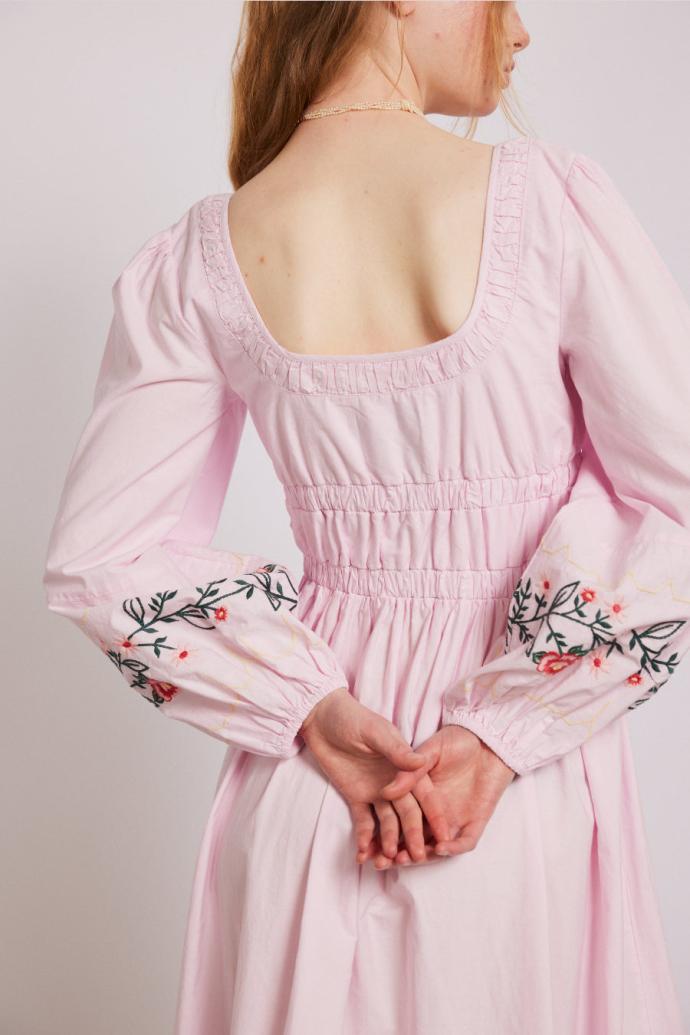 Dresses | Women Damson Madder Dakota Dress - Pink Embroidery