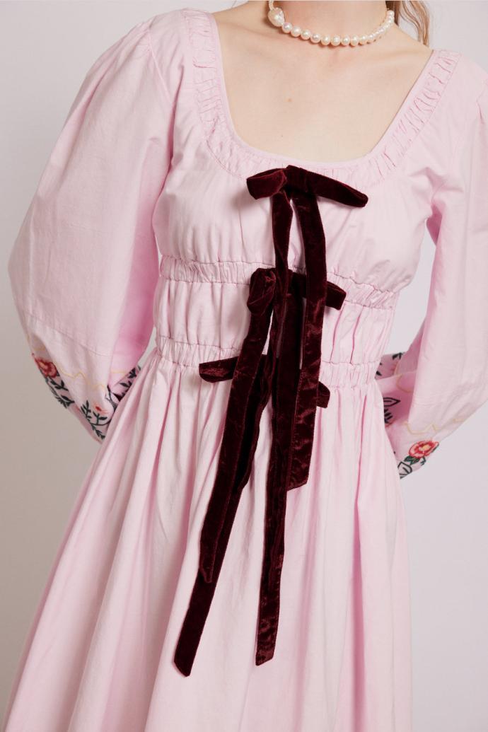 Dresses | Women Damson Madder Dakota Dress - Pink Embroidery