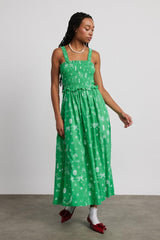 Dresses | Women Damson Madder Keira Shirred Midi Dress - Green Symbol Print