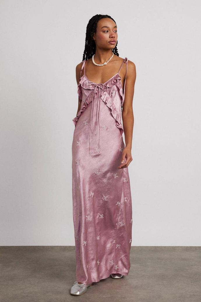 Dresses | Women Damson Madder Kiki Embroidered Dress - Pink Bow