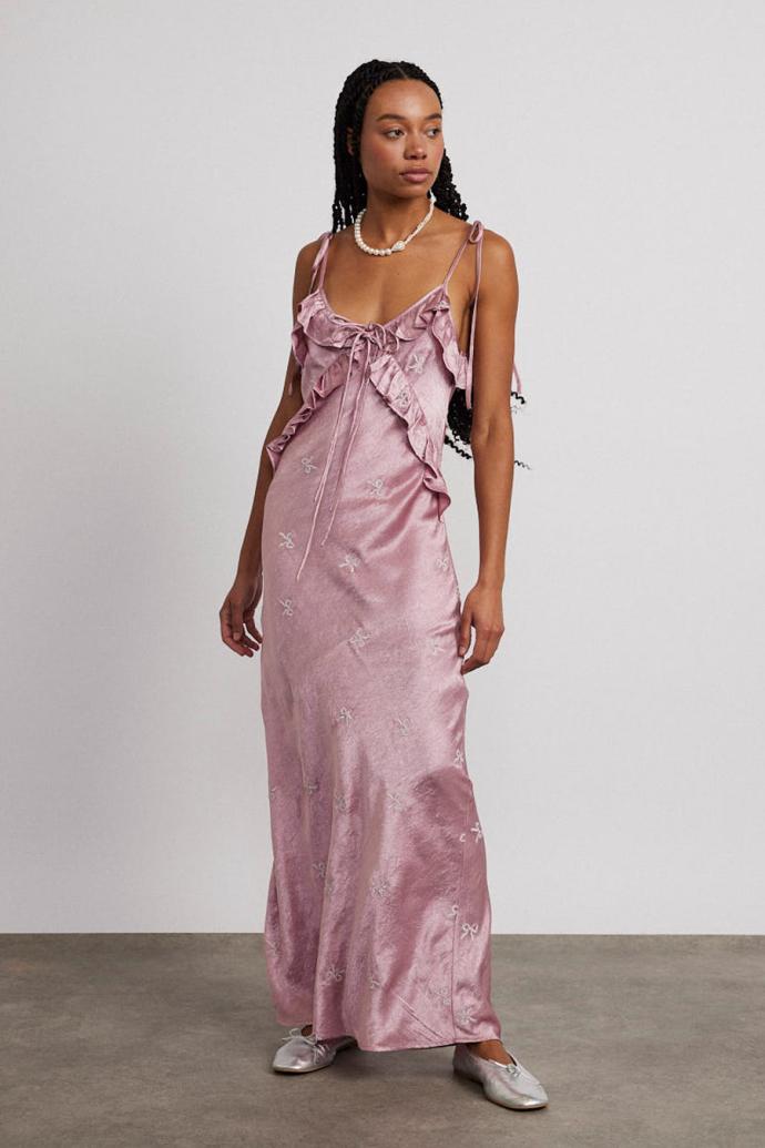 Dresses | Women Damson Madder Kiki Embroidered Dress - Pink Bow