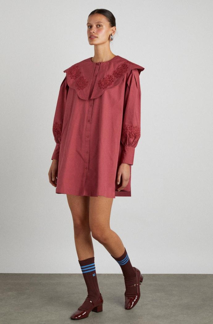 Dresses | Women Damson Madder Mimi Mini Dress - Plum Broderie