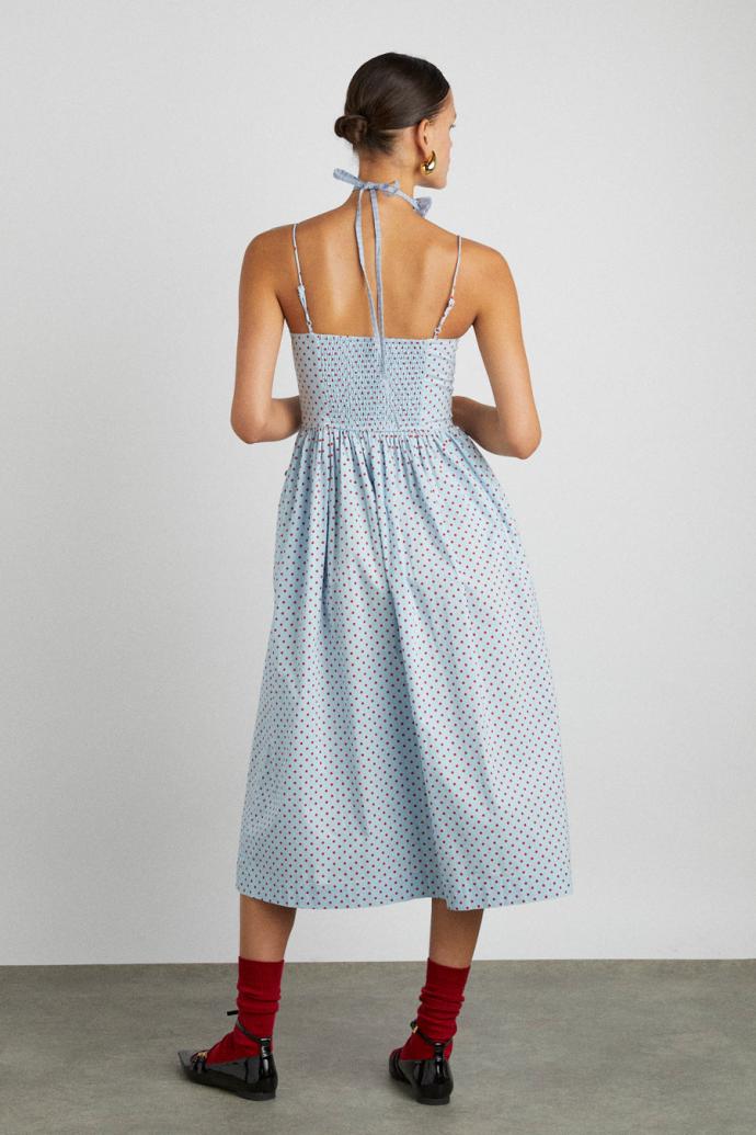 Dresses | Women Damson Madder Penelope Midi - Blue &amp; Red Spot