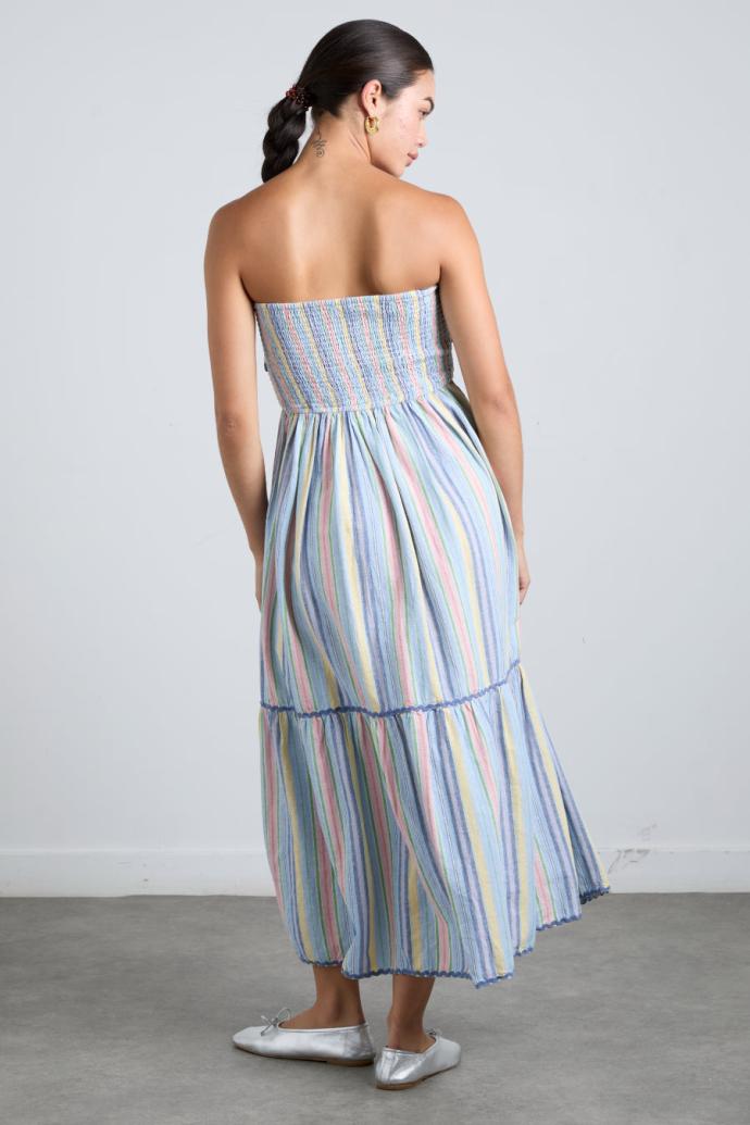 Dresses | Women Damson Madder Pia Midi Dress - Pastel Stripe