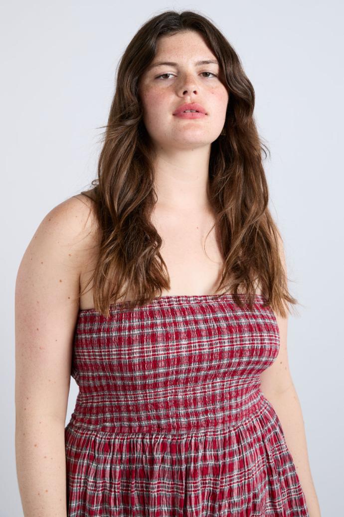 Dresses | Women Damson Madder Pia Midi Dress - Red Check