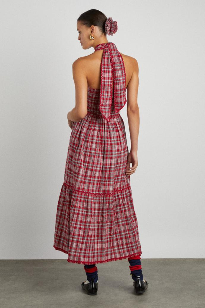 Dresses | Women Damson Madder Pia Midi Dress - Red Check