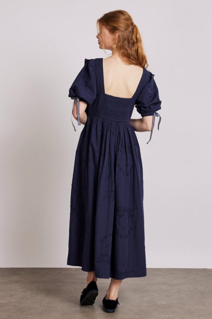 Dresses | Women Damson Madder Rhea Dress - Navy Broderie