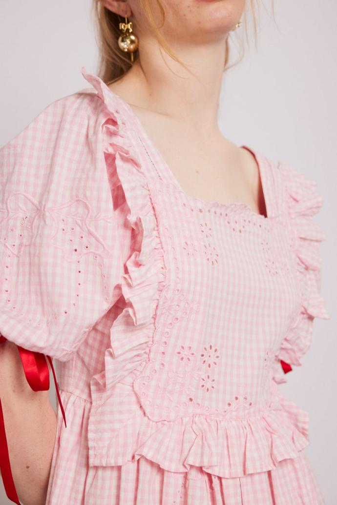 Dresses | Women Damson Madder Rhea Dress - Pink Gingham