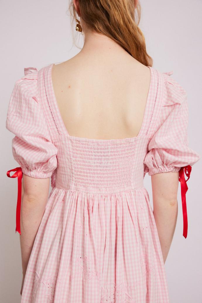 Dresses | Women Damson Madder Rhea Dress - Pink Gingham