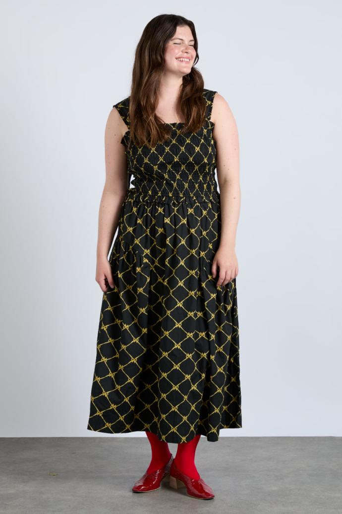 Dresses | Women Damson Madder Tish Midi Dress - Black Bow Print