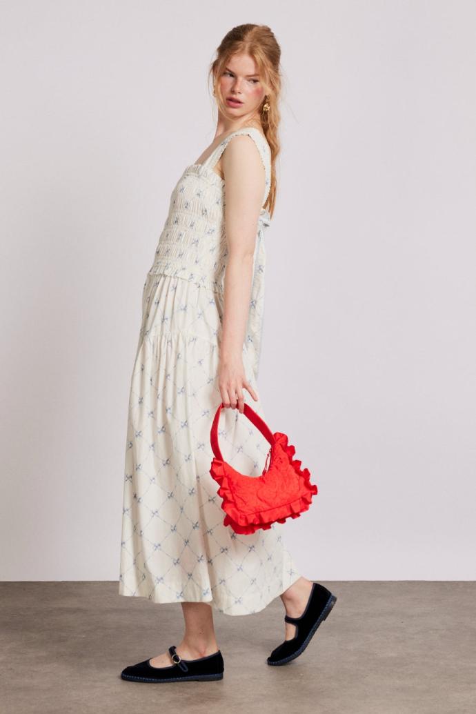 Dresses | Women Damson Madder Tish Midi Dress - White Bow Print