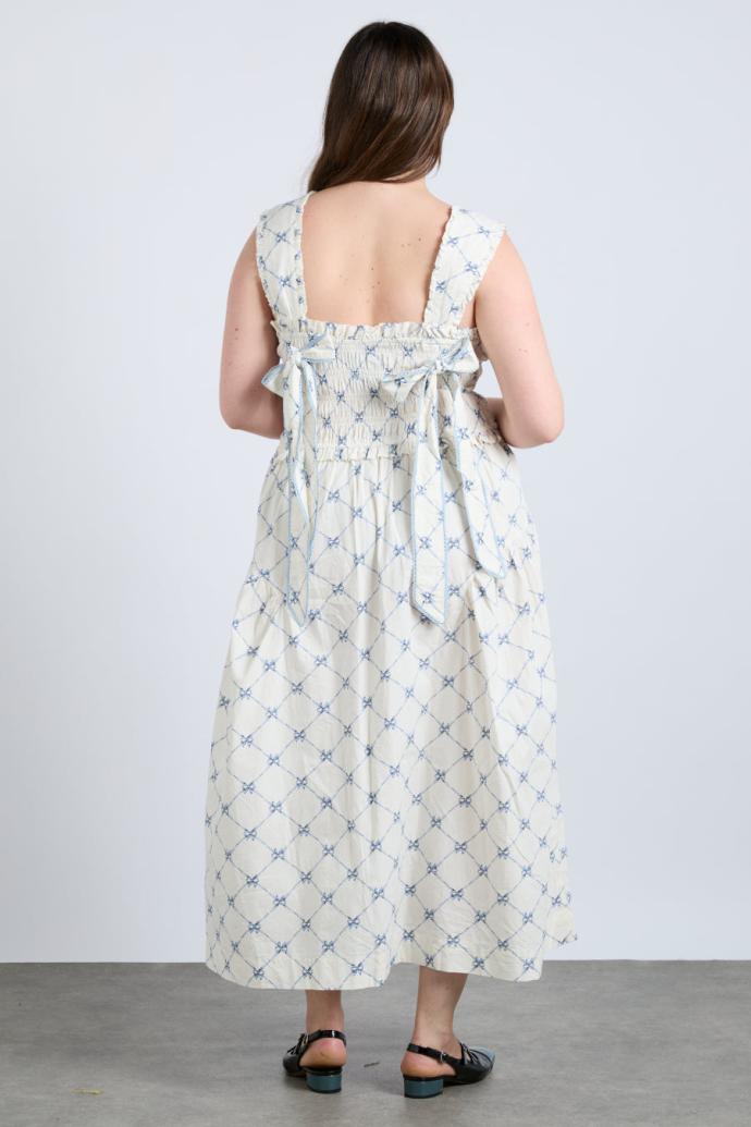 Dresses | Women Damson Madder Tish Midi Dress - White Bow Print
