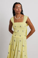 Dresses | Women Damson Madder Tish Poplin Midi Dress - Grape Embroidery