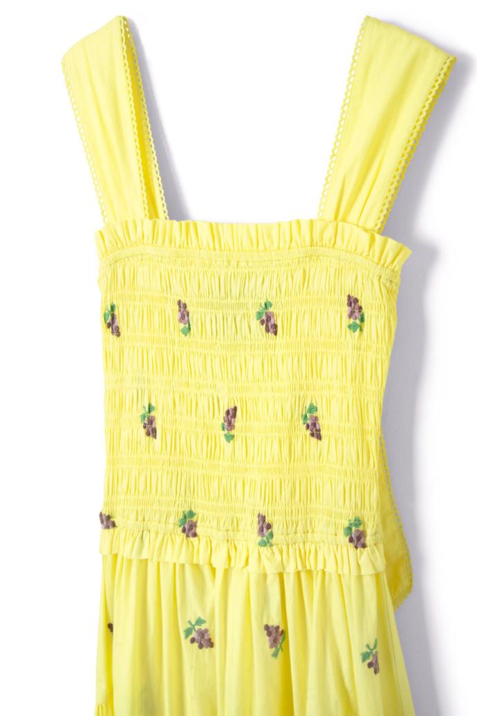 Dresses | Women Damson Madder Tish Poplin Midi Dress - Grape Embroidery