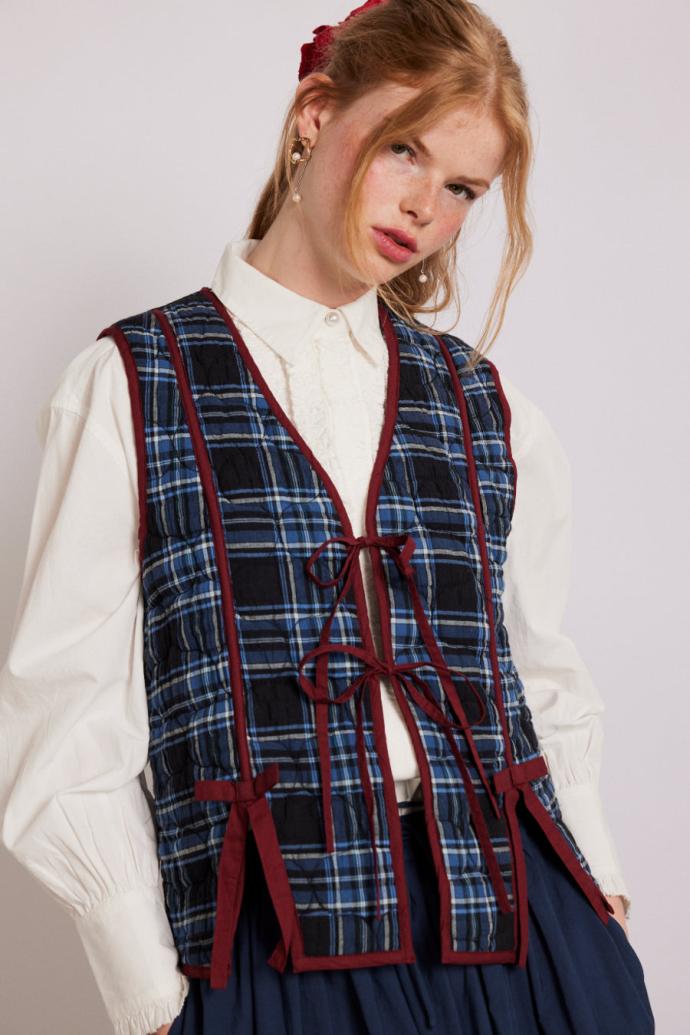 Gilets | Women Damson Madder Alva Bow Gilet