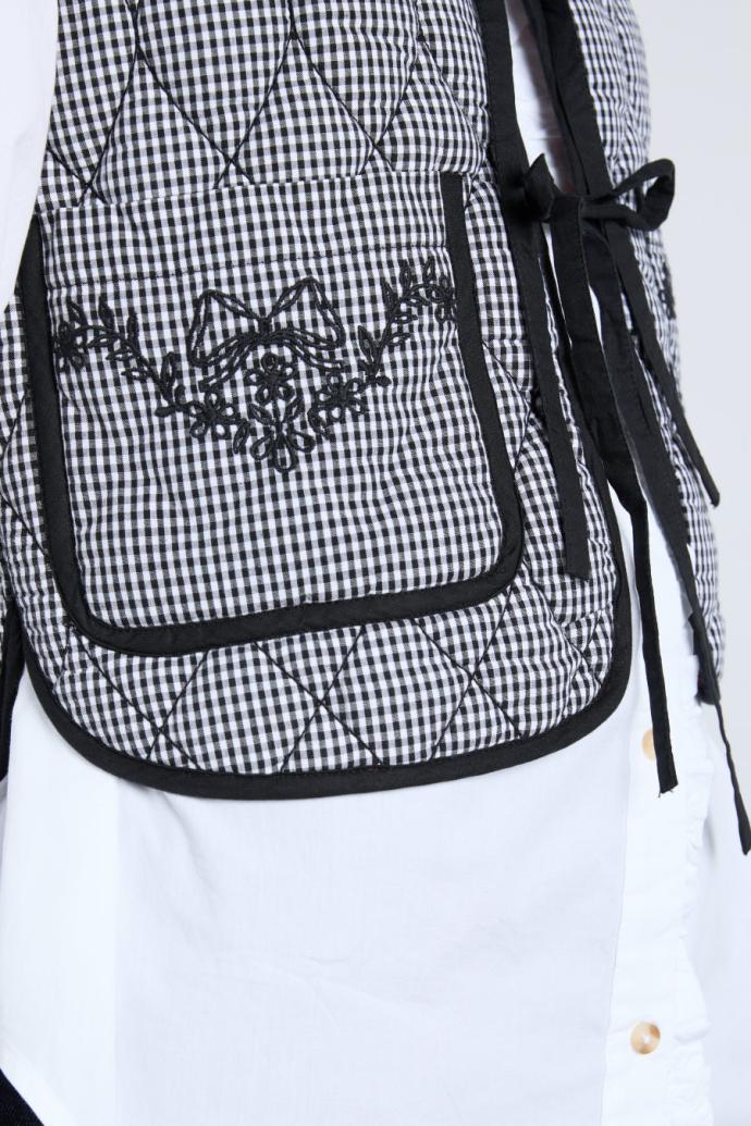 Gilets | Women Damson Madder Arte Reversible Gilet - Black Gingham