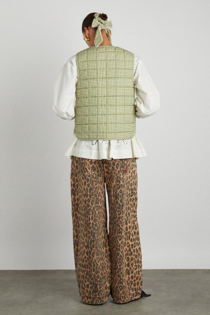 Gilets | Women Damson Madder Arte Reversible Tie Gilet - Green Gingham