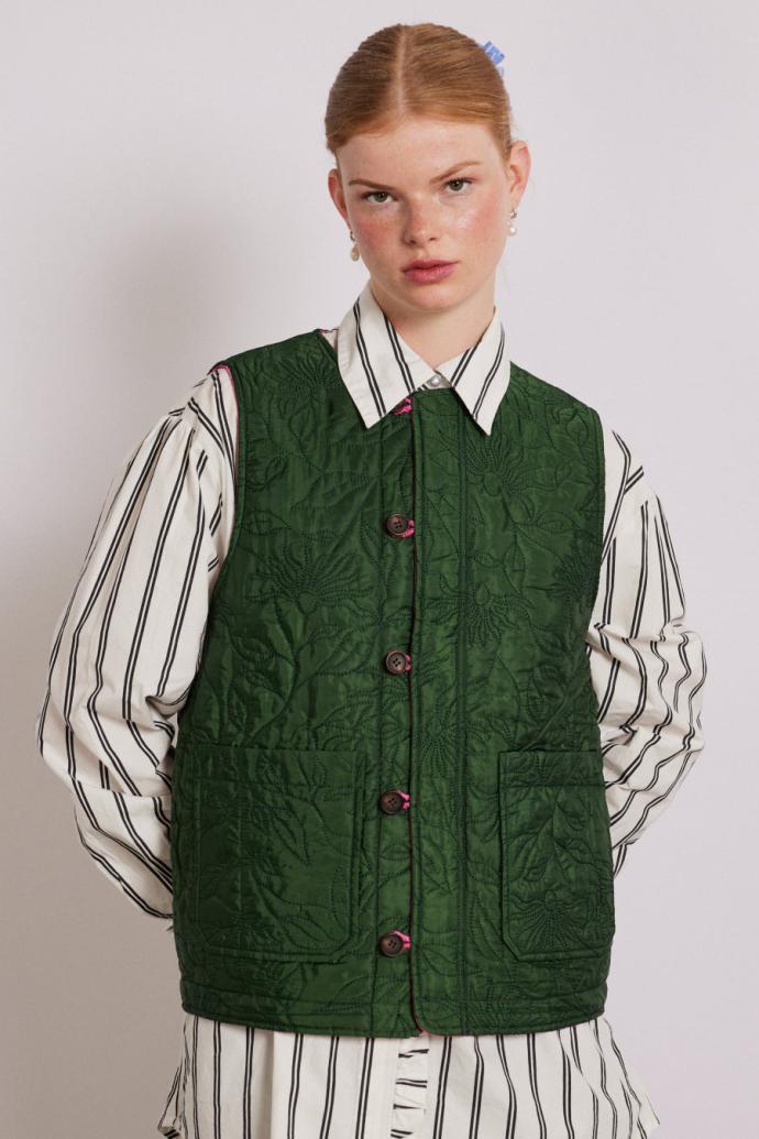 Gilets | Women Damson Madder Georgie Reversible Gilet - Pink Satin