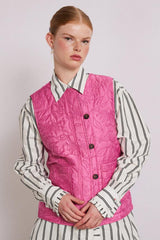 Gilets | Women Damson Madder Georgie Reversible Gilet - Pink Satin