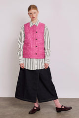 Gilets | Women Damson Madder Georgie Reversible Gilet - Pink Satin