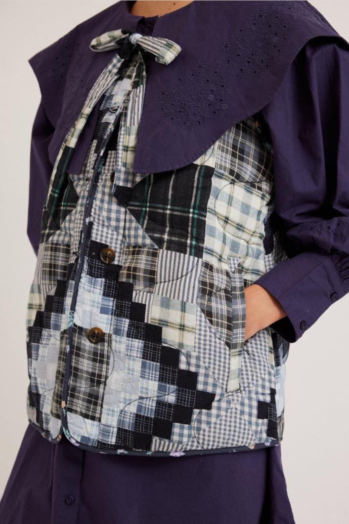 Gilets | Women Damson Madder Maxxy Gilet Liner - Quilt Patchwork
