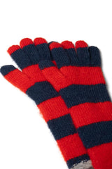 Gloves | Women Damson Madder Long Gloves In Navy &amp; Red Stripe